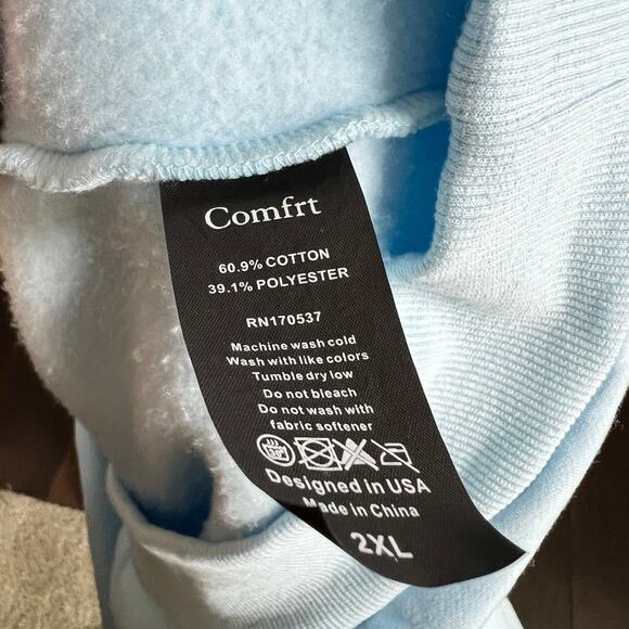 Comfrt Collection Pastel Edit Baby Blue Hoodie & Sweat Pant Set Women's 2XL - Picture 8 of 15